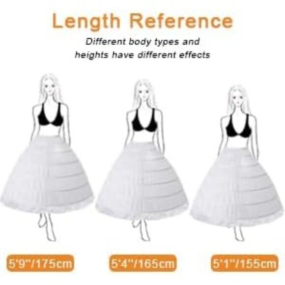 Eforcase Women's 50s Vintage Petticoat Tutu Skirt Slip Knee Length